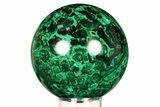 Flowery, Polished Malachite Sphere - DR Congo #298479-1